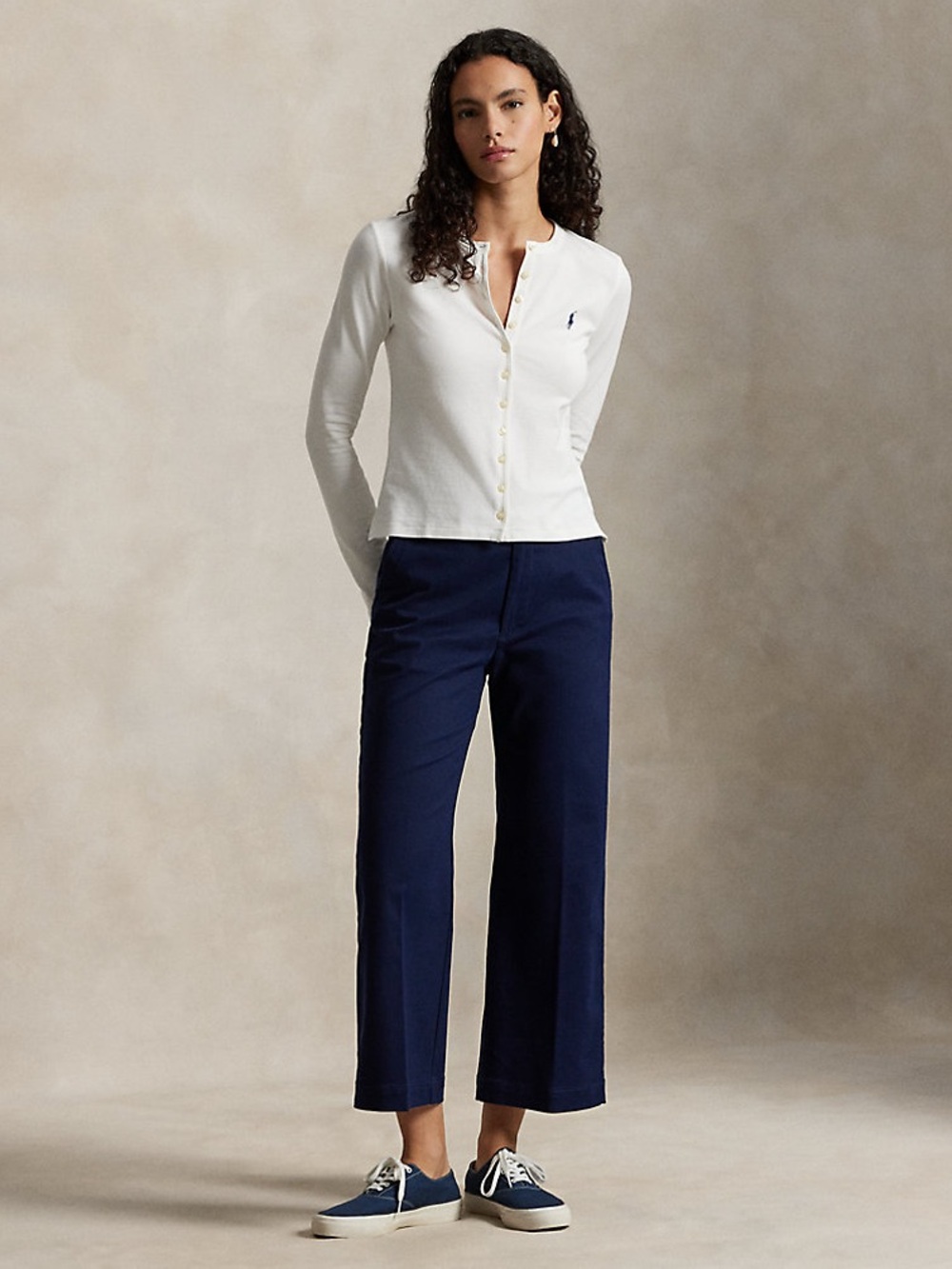 Polo by Ralph Lauren Chino Wide-Leg Pant In Newport Navy Size 12